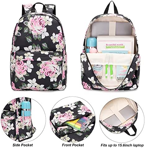 Yusudan Çiçek okul sırt çantası Kızlar Kadınlar için, Gençler Okul Çantaları Okul Çantalarını Bayanlar Laptop Sırt Çantaları (Çiçekler)