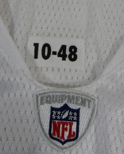 2010 San Francisco 49ers Boş Oyun Verilen Beyaz Forma Reebok 48 DP24117 - İmzasız NFL Oyunu Kullanılmış Formalar