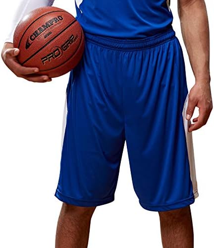 CHAMPRO Charge Polyester Basketbol Kısa, Yetişkin Küçük, Bordo, Beyaz