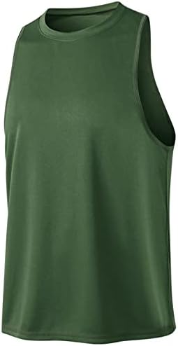 WENKOMG1 Erkek Temel Tank Top Hızlı Kuru Kolsuz Tee Gömlek Düzenli Fit Vücut Geliştirme Atletik T-Shirt