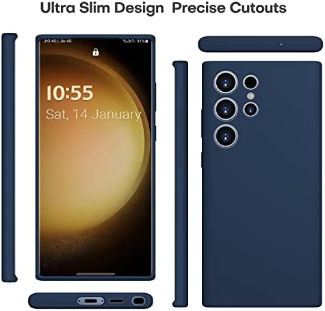 CellEver Silikon Kılıf Samsung Galaxy S23 Ultra, Slim Fit [Kamera ve Düşme Koruması] Darbeye Dayanıklı Telefon Kapağı [Yumuşak Mikrofiber