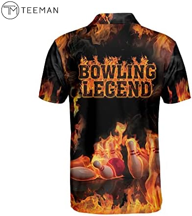TEEMAN Özel Bowling Gömlek Erkekler için, erkek Komik Bowling Gömlek Kısa Kollu Polo, Bowling Forması Takım için