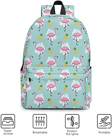 Ewobıcrt Flamingo Ananas Sırt Çantası 16.7 inç Büyük Sevimli Laptop çantası Rahat Sırt Çantası Bookbag İş Seyahat Kamp