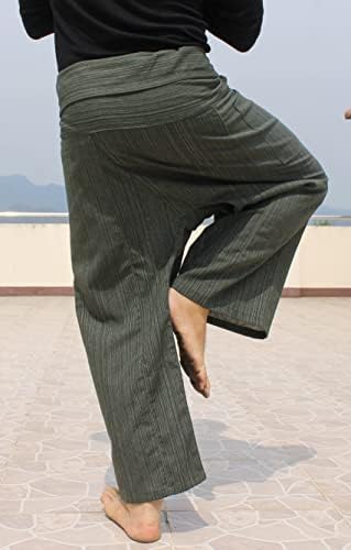 RaanPahMuang Çizgili Tay Balıkçı Pantolon Erkek Kadın Gevşek Yoga Korsan Harem