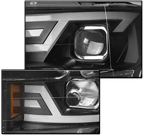 ZMAUTOPARTS LED DRL Siyah Projektör Farlar Farlar 6.25 Beyaz LED DRL ışıkları 2015-2017 Ford F-150