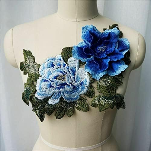 Panchitalk 3D Çiçekler Işlemeli Yamalar Aplike Şakayık Yaprakları Dikmek Yama DIY düğün elbisesi Giyim Ceket Kot Kumaş Konfeksiyon