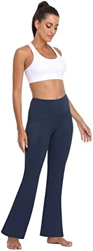 Rıuhot Bootcut Yoga cepli pantolon Kadınlar için Yüksek Belli Egzersiz Bootleg Pantolon Karın Kontrol Çalışma takım elbise pantalonları