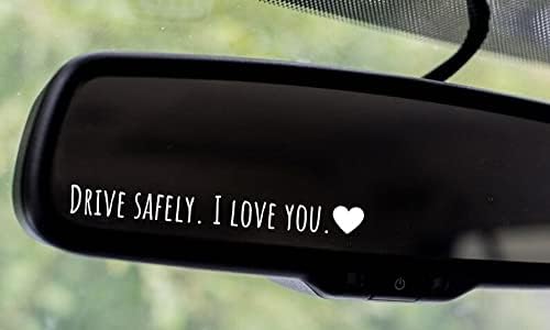 TH Akıllı Güvenli Sür, Seni Seviyorum Vinil Çıkartması / Araba dikiz aynası için / Anne, Gençler, Çocuklar, Koca, Karı, Arkadaş (Siyah)