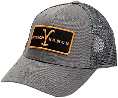 Değişiklikler erkek Gri Yellowstone Dutton Ranch Logo Yama Örgü Geri yuvarlak şapka Siyah Bir Boyut