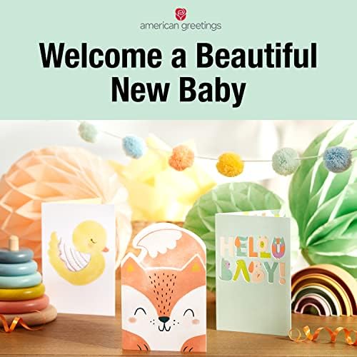 Amerikan Selamlar Yeni Kız Bebek Kartı (Balonlu Ayı)