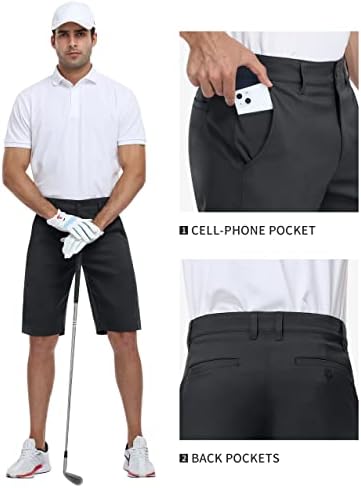 PULI Erkekler Elbise Golf Hibrid Şort Yürüyüş Hafif Hızlı Kuru Rahat Streç Chino Kısa Cepler ile