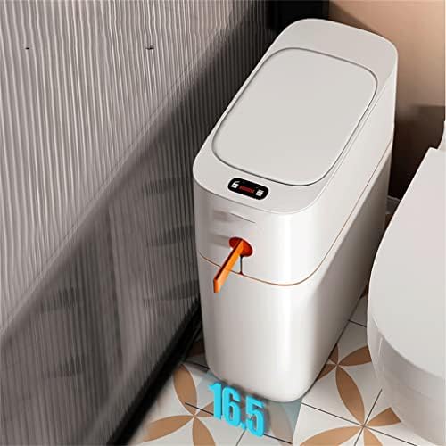 LIUZH Sensörü Akıllı Banyo çöp tenekesi Tuvalet çöp kovası çamaşır sepeti kapaklı Otomatik Ofis Yatak Odası Mutfak Çöp Kovası (Renk: