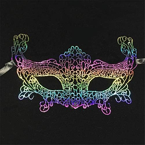 Tilki Renk Dantel Maske, Pamuk Şerit, Çok Renkli Dantel Maske, Cadılar Bayramı Seksi Hollow Göz Maskesi, Dans Gece Kulübü Maskesi