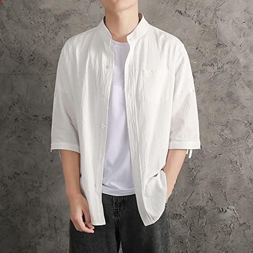 2023 Yeni Erkek Moda İlkbahar Yaz Rahat Kısa Kollu Yatak Açma Boyun Baskılı T Shirt Üst Bluz Spandex Fırçalayın
