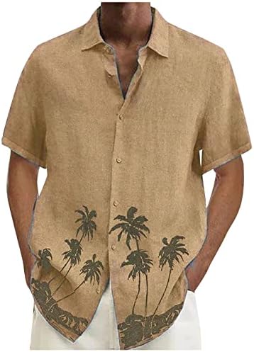 DuDubaby erkek Casual Yaka Plaj Tatil Giyim Moda Hawaiian Kısa Kollu