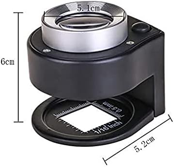 WDBBY Metal Büyüteç, Dikdörtgen El Büyüteç Büyüteç Mikroskop Plastik Siyah
