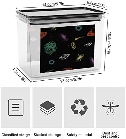 Renk Evren Desen Saklama Kapları şeffaf plastik kapaklı kutu Yeniden Kullanılabilir Kutuları Mutfak Tahıl Aperatifler Kuru Gıda Jöle