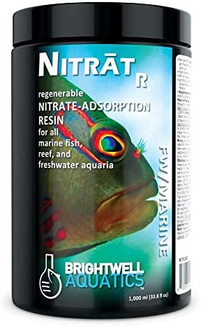 Tüm Deniz ve Tatlı Su Akvaryumları için Brightwell Aquatics Nitrat-R – Nitrat Giderici Reçine Filtre Ortamı, 1-L