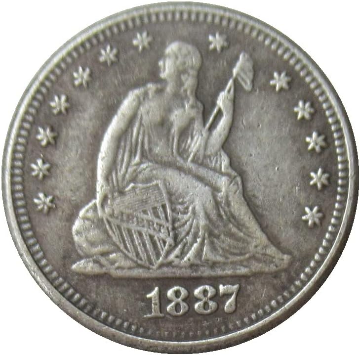 ABD 25 Cent Bayrağı 1887 Gümüş Kaplama Çoğaltma hatıra parası