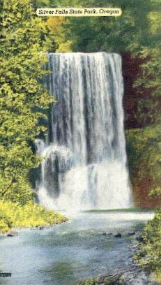 Silver Falls Eyalet Parkı, Oregon Kartpostalı