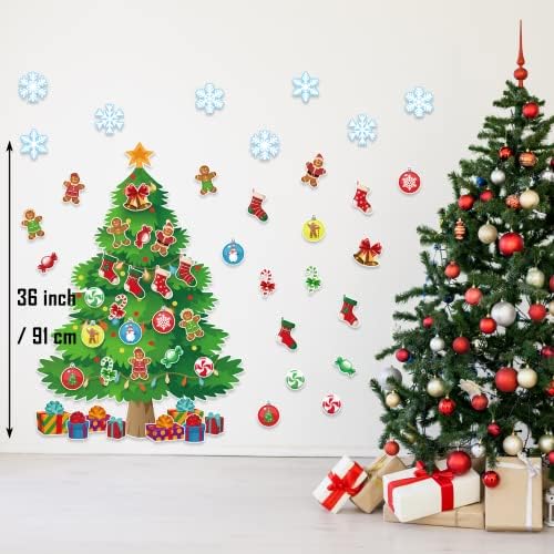 3Ft Büyük Noel Ağacı Bülten Tahtası Seti Noel Ağacı Tatil Bülten Tahtası Dekorasyonu Noel Çorapları ile Sınıf Ev Kara Tahta Duvar Dekorasyonu
