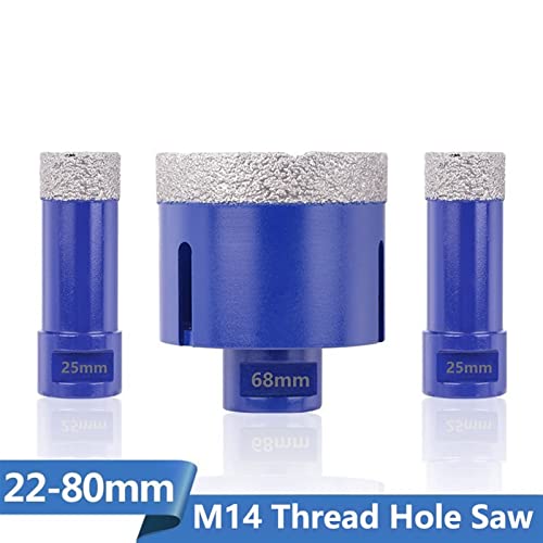 Lehimli Elmas Delik Testere Kesici M14 İplik 1.5 mm Kalınlığında Delik Açıcı Açı Öğütücü için Karo Mermer Beton Delme 1 Adet (Renk: