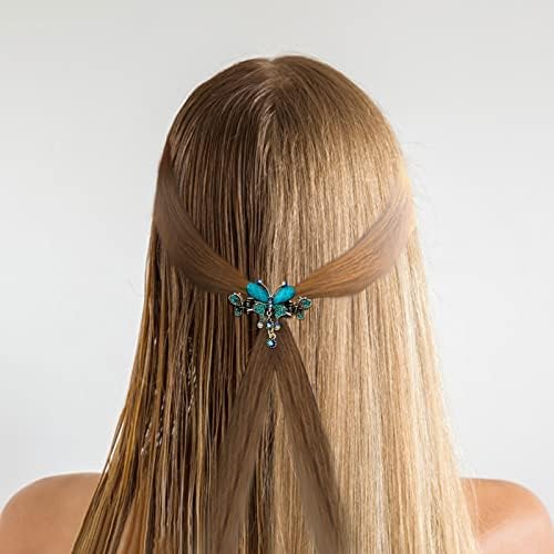 Kelebek Saç Klipleri Vintage Kristal Rhinestone Püskül Barrette Tokalar Renkli Saç Şekillendirici Aksesuarları Kadınlar Kızlar İçin