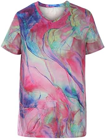 Kısa Kollu 2023 Giyim Moda Pamuk Grafik Bluz T Shirt Kızlar için Sonbahar Yaz V Boyun Bluz K3 K3