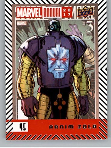 2018 Üst Güverte Marvel Yıllık 45 Arnim Zola Marvel Arnim Zola Süper Kahraman Ticaret Kartı Ham (NM Yakın Nane veya Daha İyi) Durumda