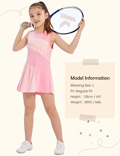 FitsT4 Kızlar Tenis Golf Elbise Kıyafet Çocuklar Tenis Skort ve Tank Seti Aktif Spor Elbise Şort