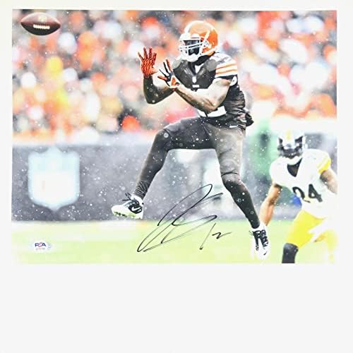 JOSH GORDON imzalı 11x14 fotoğraf PSA/DNA Cleveland Browns - İmzalı NFL Fotoğrafları