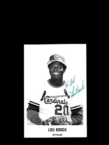 Lou Brock PSA DNA Coa İmzalı 5x7 Fotoğraf Kardinaller İmzalı-İmzalı MLB Fotoğrafları