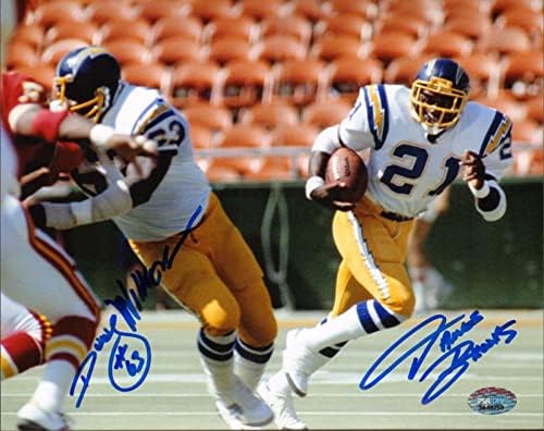 James Brooks Doug Wilkerson İmzalı Şarj Cihazları 8x10 Fotoğraf PSA / DNA Resim İmzası-İmzalı NFL Fotoğrafları