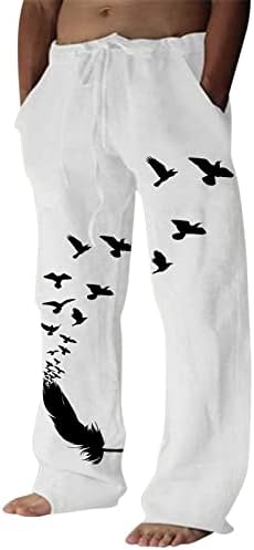 Erkek Pijama Pantolon 4th Temmuz Rahat Salon Uyku Pantolon Amerikan Bayrağı İpli Bel Tam Boy Salonu Baggy Yoga Pantolon