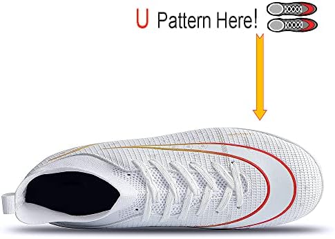 Rycofu Unisex futbol ayakkabıları Çim Gençlik futbol kramponları Futsal Cleats Kapalı Atletik TF Sneaker