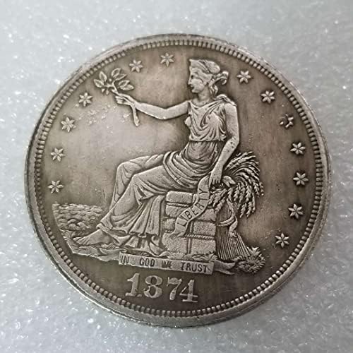 QİNGFENG Antika El Sanatları 6 Adet Amerikan 1873-1878 S Pirinç Gümüş Kaplama Eski Gümüş Dolar Gümüş Yuvarlak Dış Ticaret