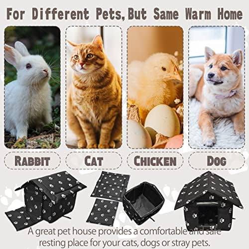 Dış Kedi Evi, İç Mekan Kedileri ve Küçük Köpekler için Dört Mevsim Suya Dayanıklı Evcil Hayvan Barınağı Evi, Vahşi veya Herhangi Bir