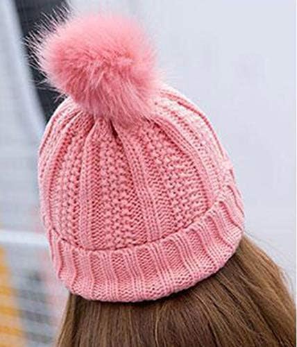 Bayanlar Kadınlar Kadife Kış Sıcak Hairball Örme Artı Kap + Eşarp beyzbol şapkası s beyzbol şapkası Yumru Şapka Ekle